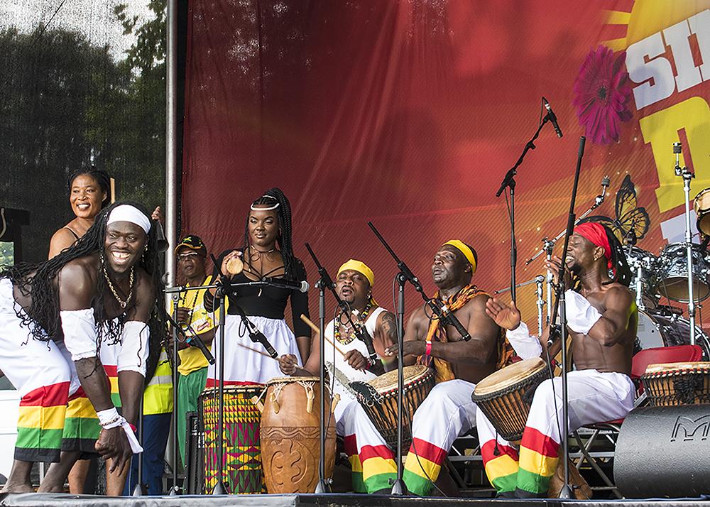 African Acrobatics Summer music festival stage performance